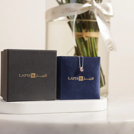Lapis Diamond Gold Necklace | Kiss Flowers Vase
