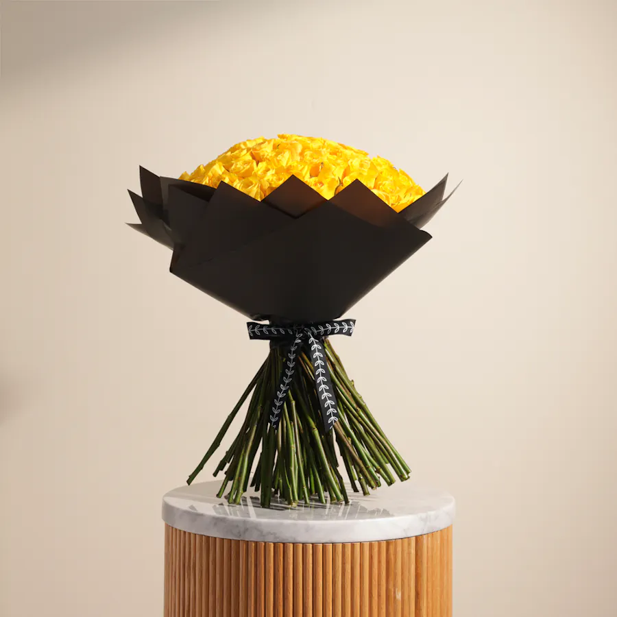 Gorgeous Yellow | 100 Rose Bouquet 1