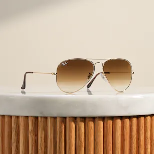 Ray-Ban Aviator Light Brown Gradient Unisex Sunglasses