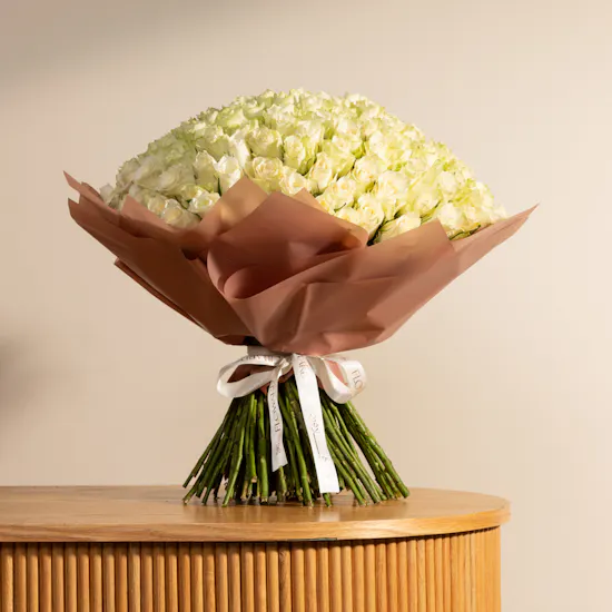 Huge White Rose Bouquet