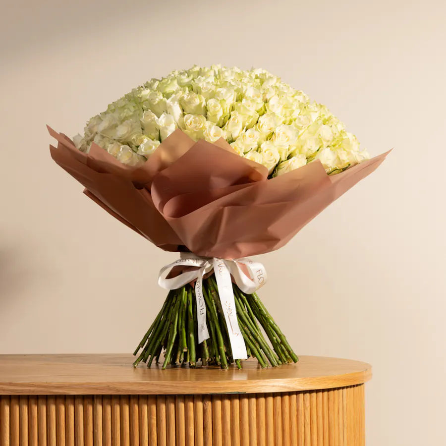 Huge White Rose Bouquet  1