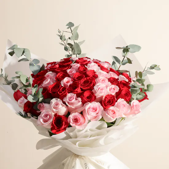 Delightful Hearts Rose Bouquet | 100 Flowers