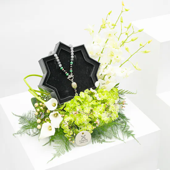 Tasneem Eshki Grace Rosary | Charming Flowers Arrangement