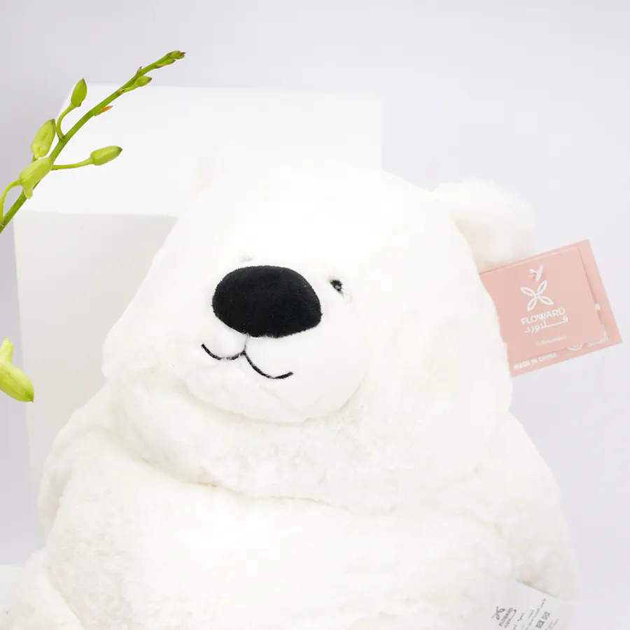 Floward White Bear with Spring Blooms Vase 4