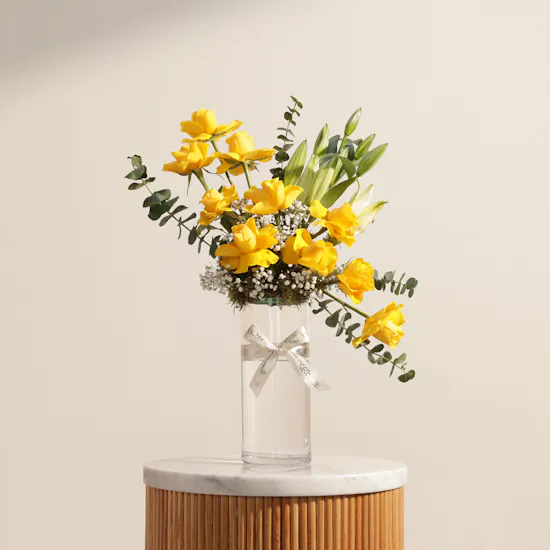 Solar Serenade Flower Vase