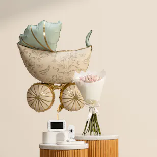 Hedeya Alcatel Baby Monitor | Baby Carriage Balloon and Flower