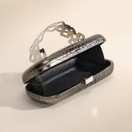 Rula Galayini Silver Waltz Croc-Print Women’s Clutch