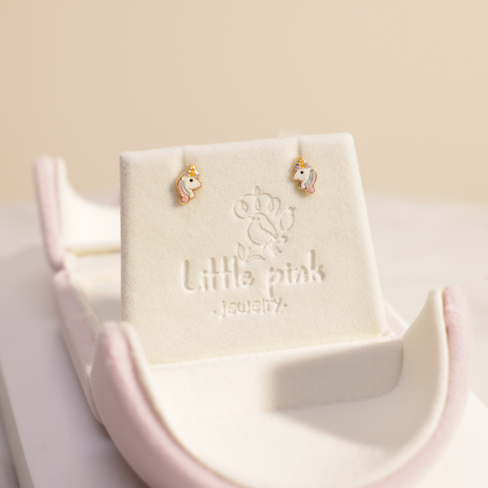 أقراط وحيد القرن للأطفال من مجوهرات ليتل بينك