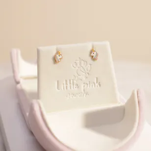 Little Pink Unicorn Kids Earrings