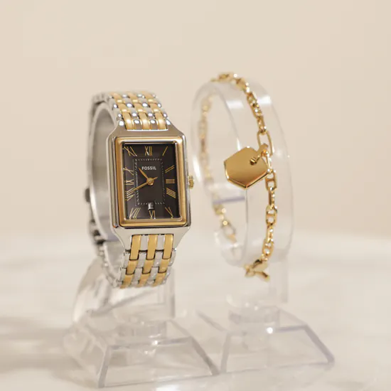 Fossil Raquel Two-Tone Women's Watch and Bracelet Set