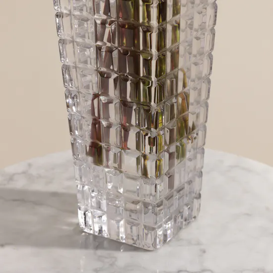 Rogaska Charm Atrium Crystal Purple Roses Vase