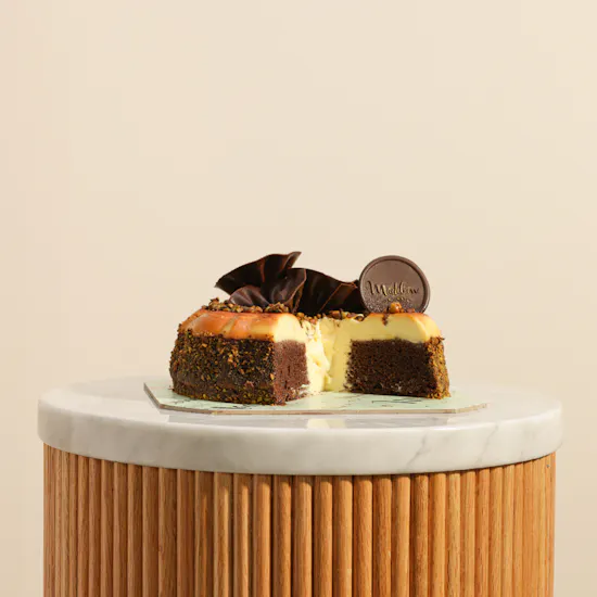 Madeleine Chocolate Crème Brulee Cake | Elegant Flower Vase