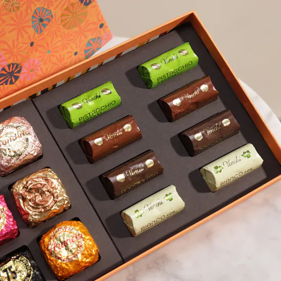 Venchi Murrine Orange Chocoviar and Ingots Chocolate Box