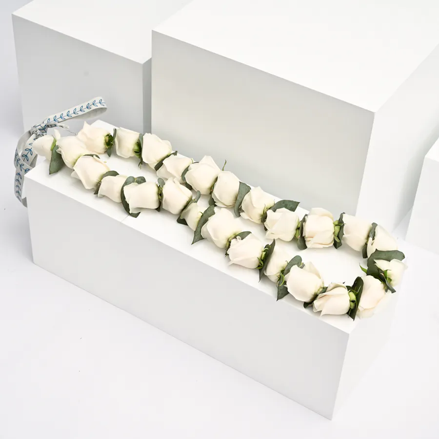 White rose graduation necklace  1