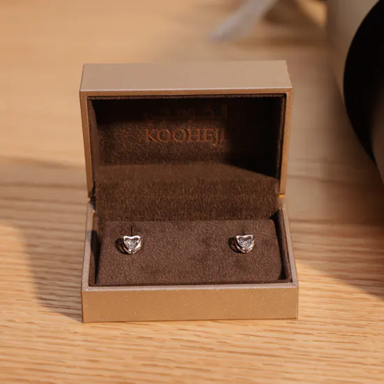 Kooheji Jewellery Rose Gold Heart Earrings | Amazing Flowers Bouquet