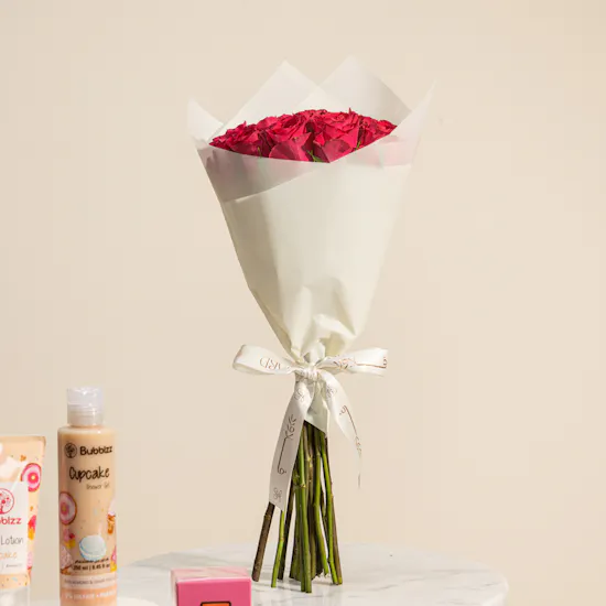 Bubblzz × Floward Bloom and Glow Exclusive Pouch | Warm Flower Bouquet