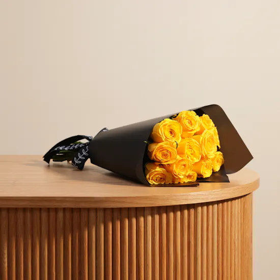 Bright Yellow Roses Bouquet
