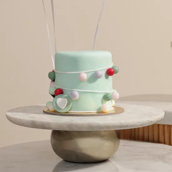 Floward Decorative Ball Birthday Cake | Shiny Flowers Vase