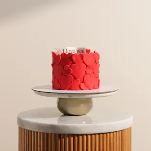 December Cake Red I Love You Cake