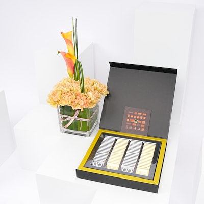 Patchi Chocolate with Warm Blooms Vase