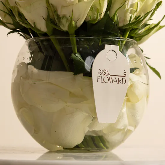 Pure White Roses Vase | 30 Roses