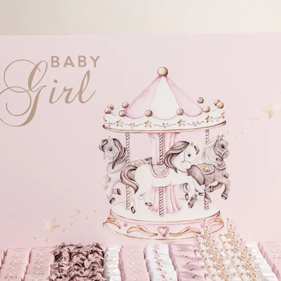 Le Chocolatier Dubai Personalized Baby Girl Carousel Chocolate Tray