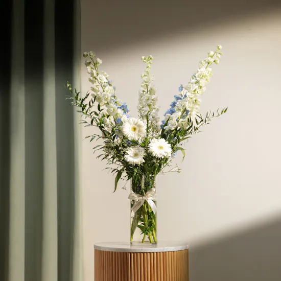 Pure White Serenity Flowers Vase