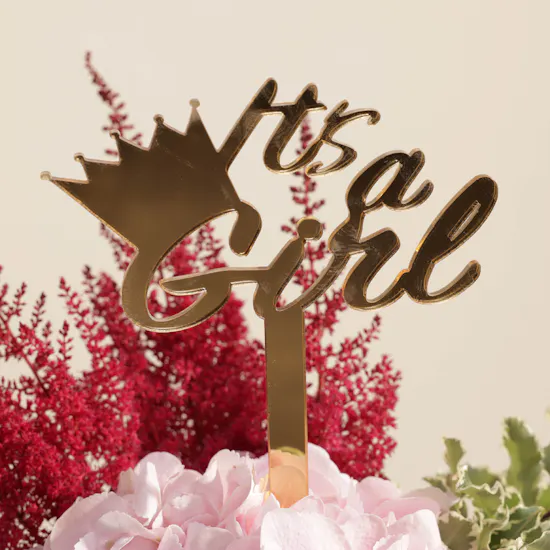 Baby Crown Heart Rose Diamond Necklace | Baby Girl Flowers