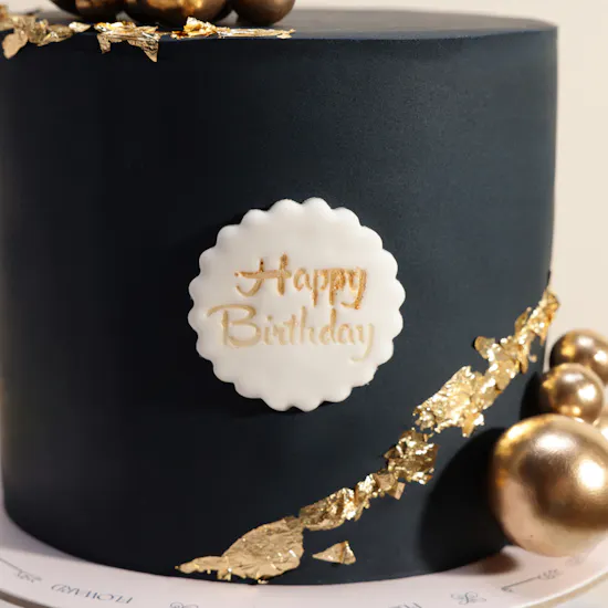 Floward Golden Midnight Birthday Cake