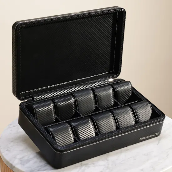 Heisse & Söhne Designhütte Black Tampa Carbon Watch Box | 10 Slots