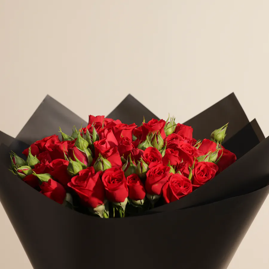 Red Velvet Bliss Baby Roses Bouquet 5