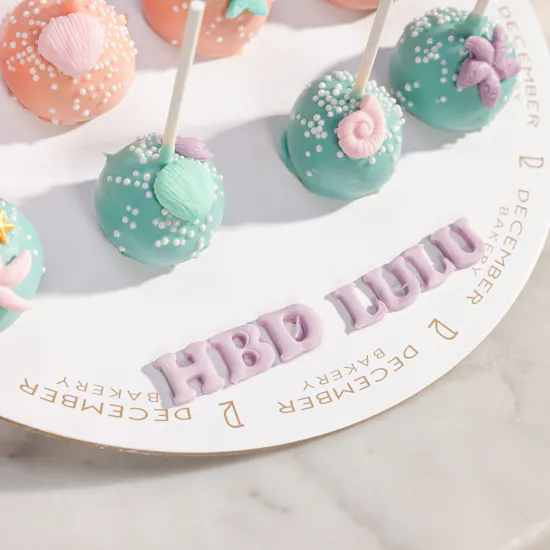 December Cake Personalized Mermaid Round Cake Pops
