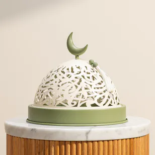 Hedeya White and Green Large Date Serving Tray