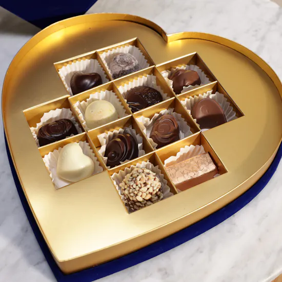 Godiva Blue Velvet Heart Chocolates Box