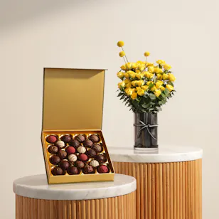 Bateel Palm Chocolate Truffles Box | Bright Essence Flower Vase