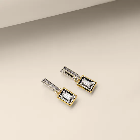Velvet Desert Sublime Emerald-cut Gold-plated Hoop Earrings