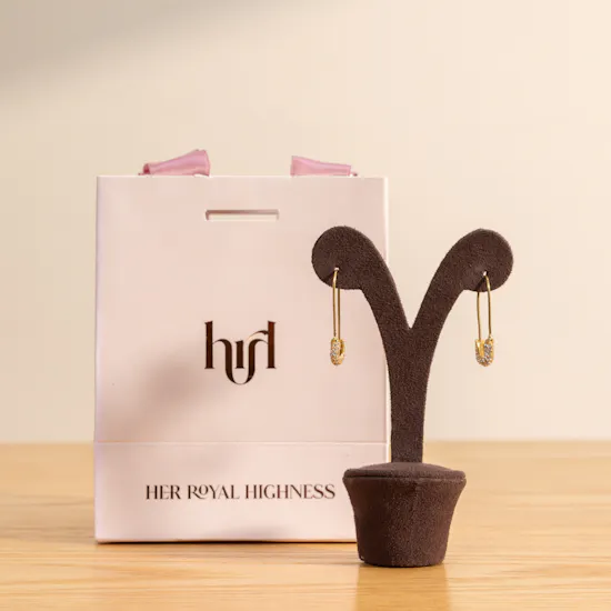 Hrh Pavé Safety Pin Earrings