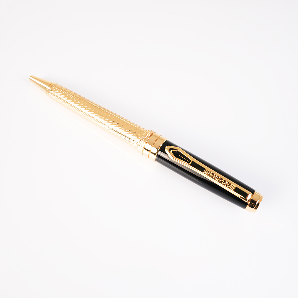Roberto Cavalli Writing Pen | Gold Color & Black Lacquer