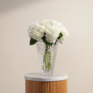 Rogaska Glam Atrium Crystal White Hydrangea Vase