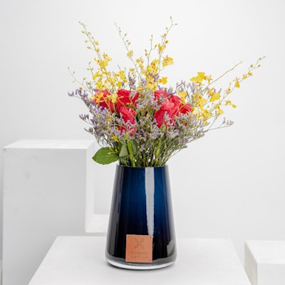 Fuchsia Roses Vase