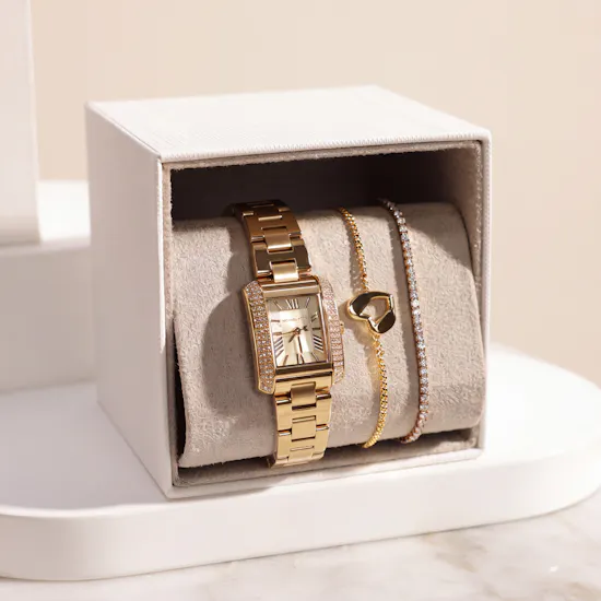 Michael Kors Mini Emery Gold Bracelet and Watch Set