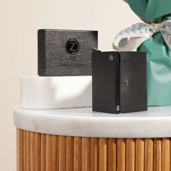 ZUS Black Genuine Leather Wallet | Flowers