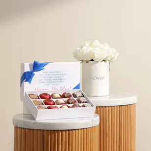 Le Chocolatier Dubai Happy Birthday Chocolate Box | Dreamy Flowers Box