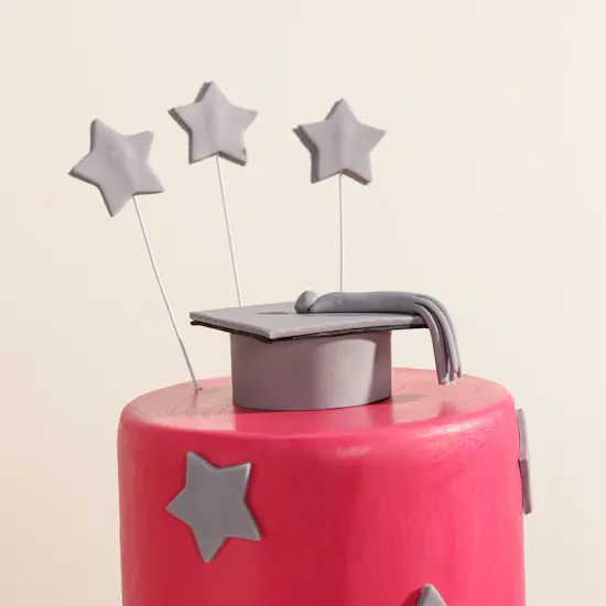 December Cake Personalized Graduation Fuchsia Cake