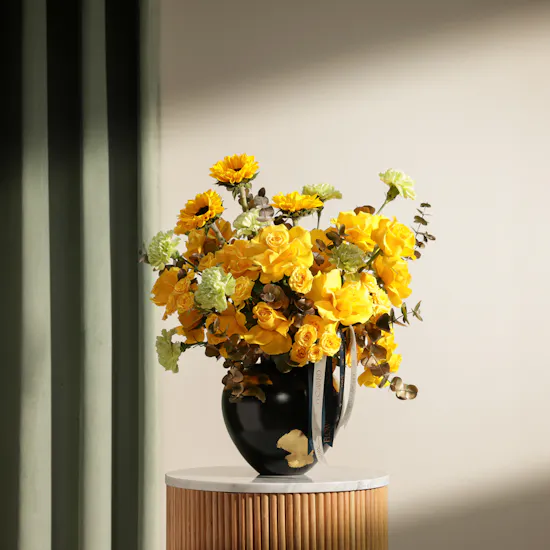 Yellow Delight Flower Vase
