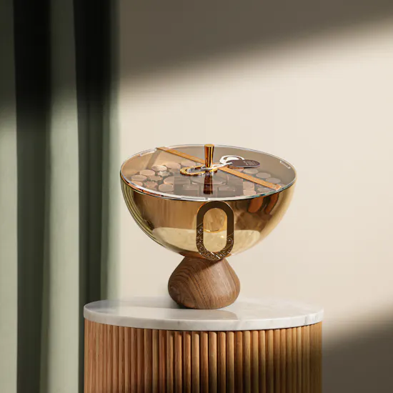 Otantik Sweets Chocolate Gold stand with spherical plate