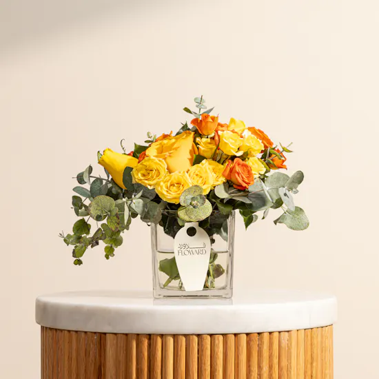 Golden Glow Flowers Vase