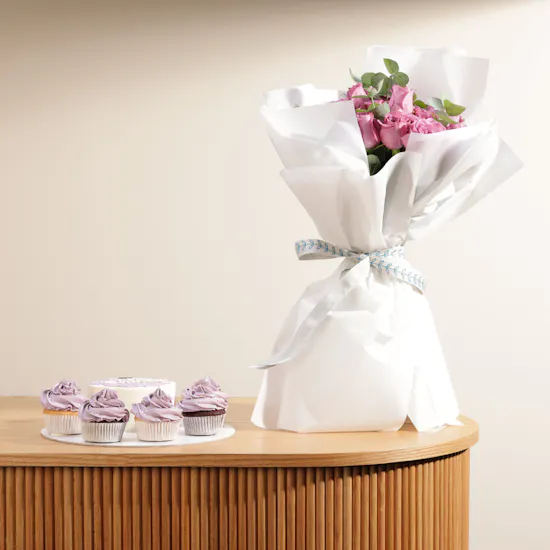 Crumbles Happy Birthday Cake | Purple Roses