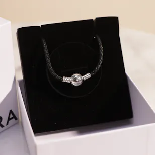 Pandora Moments Leather Black Bracelet