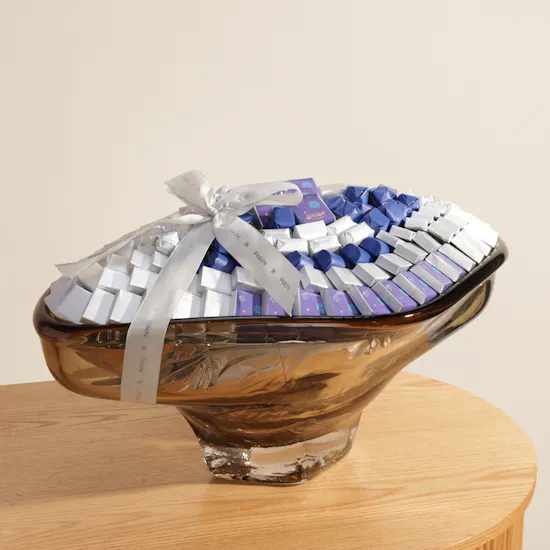 Patchi Eid Silver and Blue Large Chocolate Glass Tray